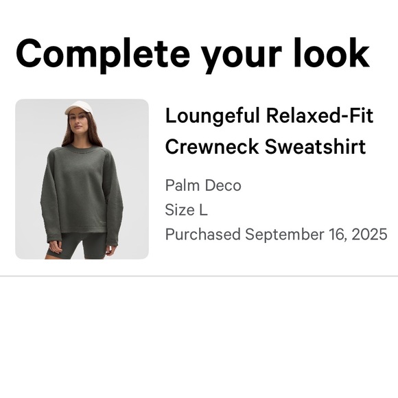 Lululemon Relaxed-fit Crew-neck sweatshirt in Palm Deco green.  Size Large EUC - Picture 2 of 7